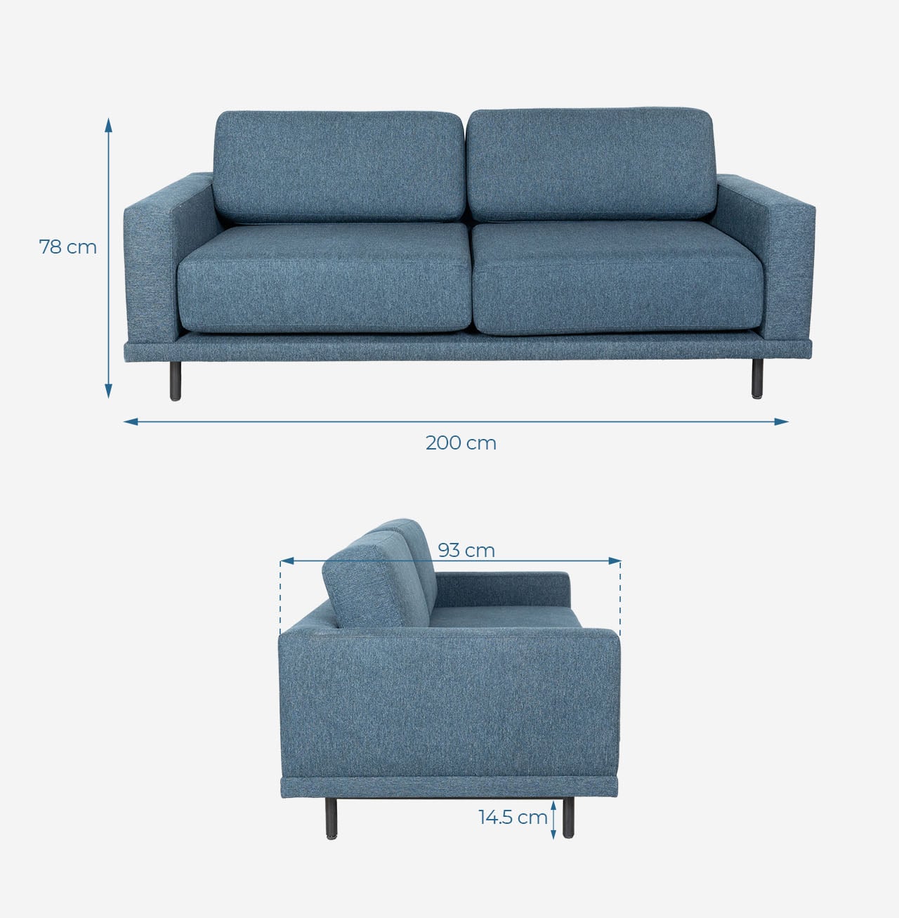 Kích thước ghế sofa gỗ LEEDS
