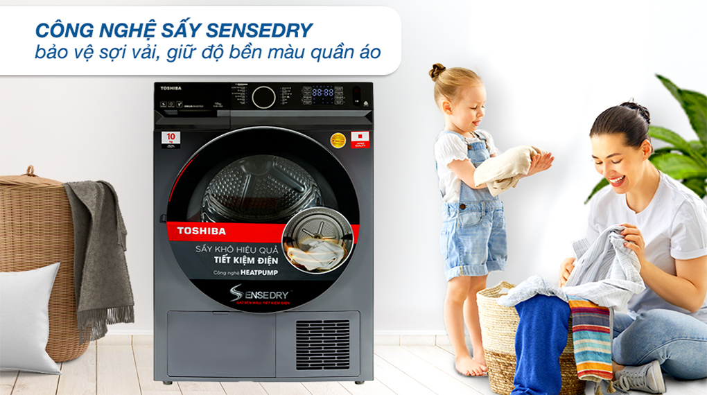 Máy sấy bơm nhiệt Toshiba 10 kg TD-BK110GHV(MK) - Công nghệ sấy nổi bật