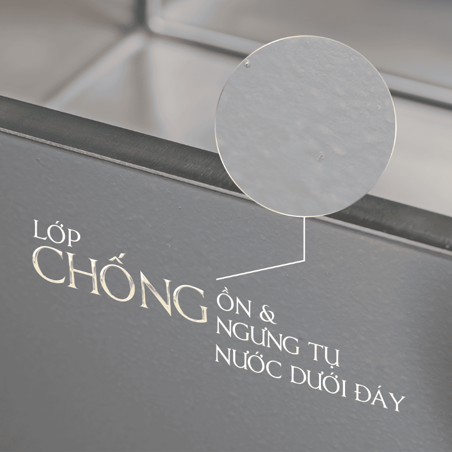 lớp chống ồn, ngưng tụ nước dưới đáy - Chậu rửa chén Malloca MS6304ST