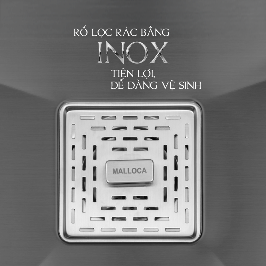 rổ lọc rác bằng inox - Chậu rửa chén Malloca MS6304ST